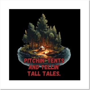 Pitchin' tents and tellin' tall tales. Posters and Art